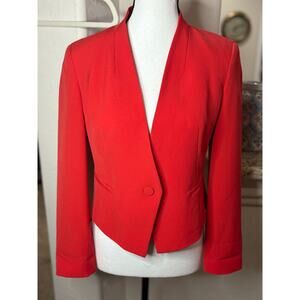 RACHEL Rachel Roy Blazer Womens 6 Red Career Cropped Collection Collarless